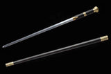 Chinese Cane Sword Folded Steel Fully Handmade Ebony Sheath - Handmade Swords Expert