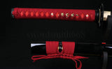 Black&red Steel Full Tang Blade Handmade Japanese Samurai Function Sword Katana - Handmade Swords Expert